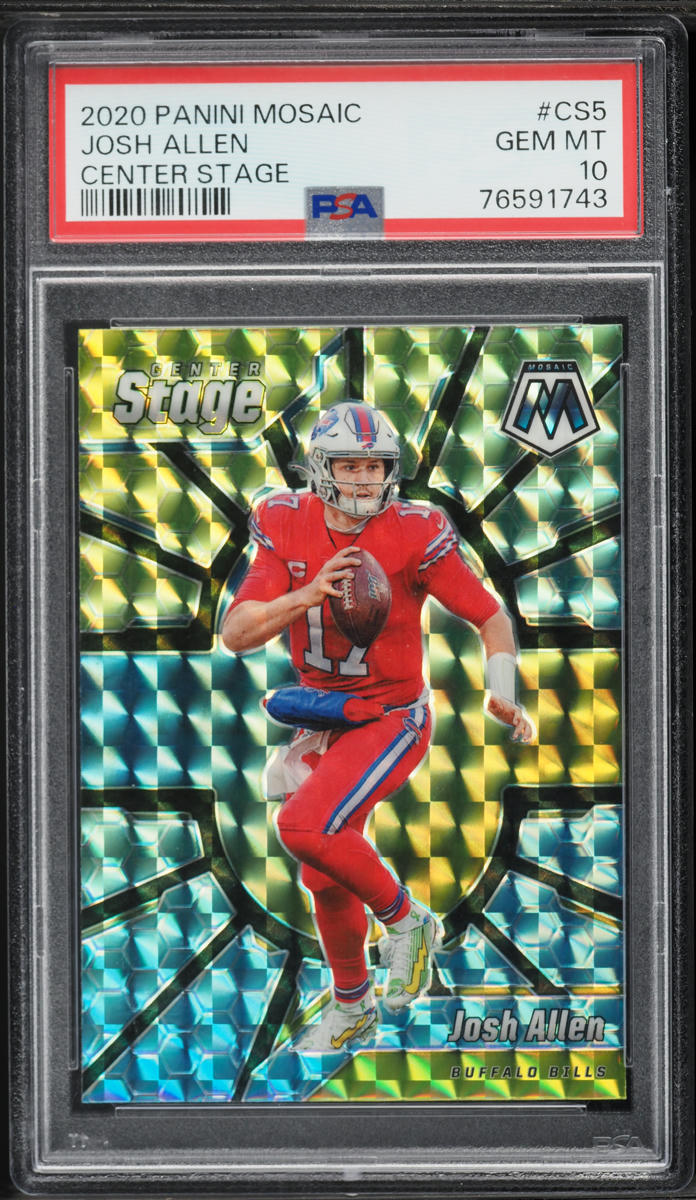 2020 Panini Mosaic Center Stage Josh Allen #CS5 PSA 10 GEM MINT on