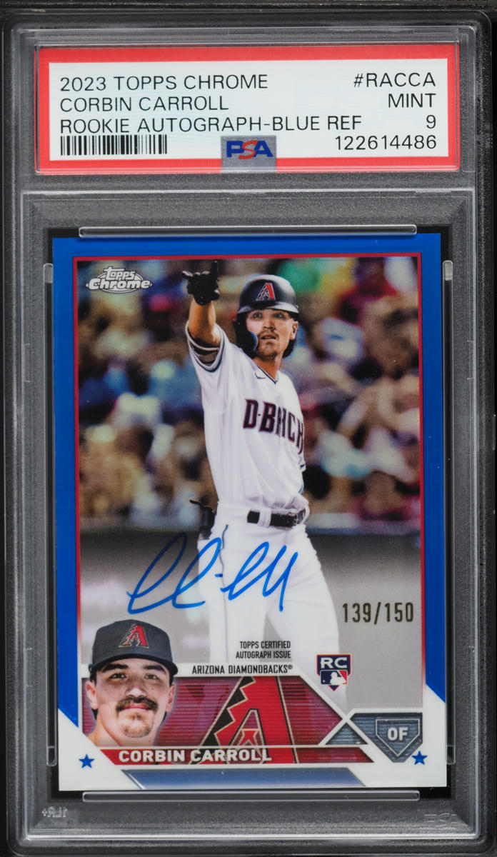 2023 Topps Chrome Blue Refractor Corbin Carroll ROOKIE AUTO /150