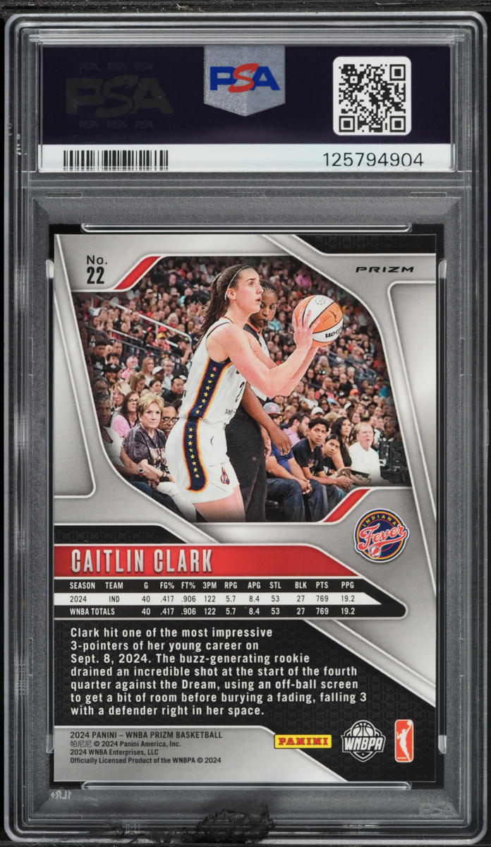 2024 Panini Prizm WNBA Ice Caitlin Clark ROOKIE #22 PSA 10 GEM MINT