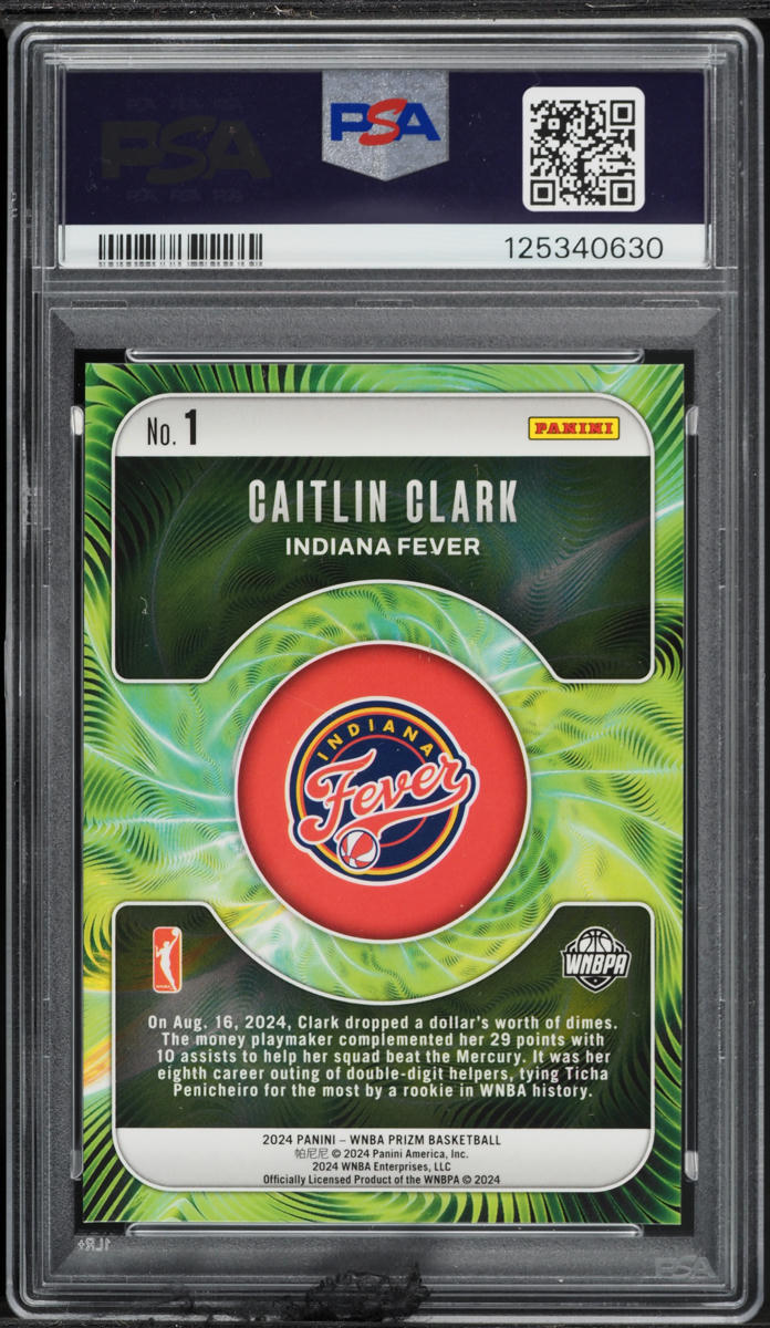 2024 Panini Prizm WNBA Fractal Caitlin Clark ROOKIE #1 PSA 10 GEM MINT