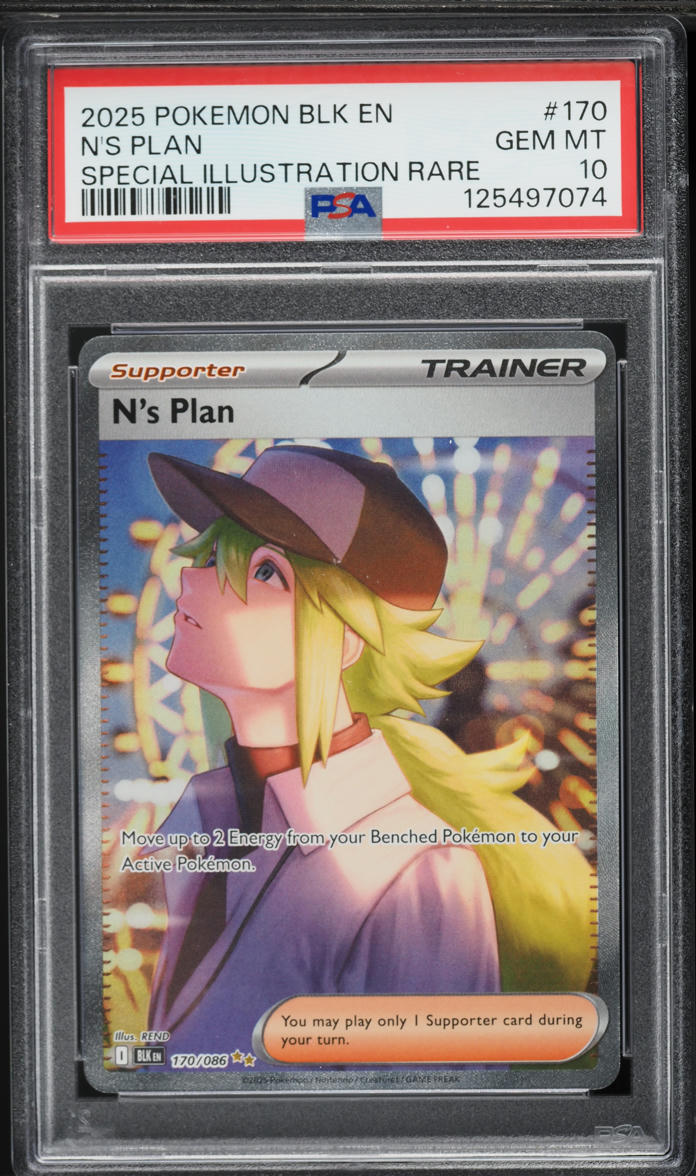 2025 Pokemon Scarlet & Violet Black Bolt SIR N'S Plan #170 PSA 10 GEM MINT