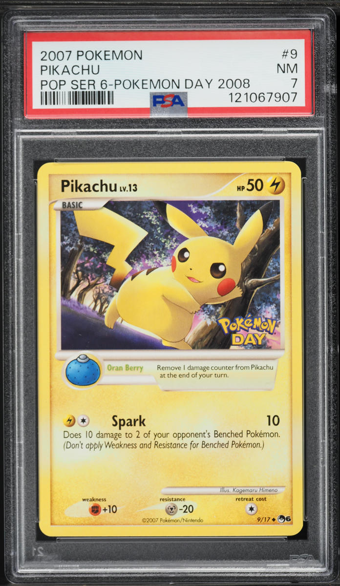 2007 Pokemon POP Series 6 Pokemon Day '08 Pikachu #9 PSA 7 NRMT