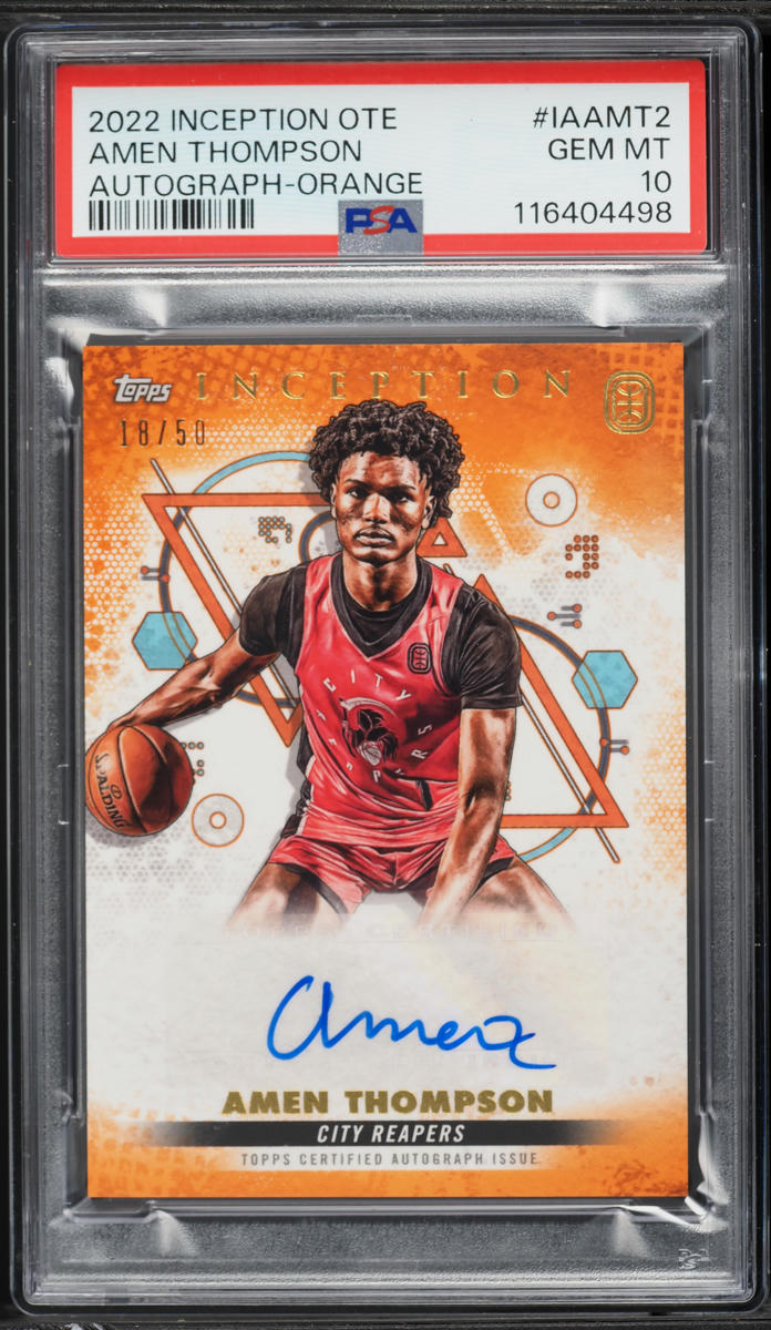 2022 Topps Inception Overtime Elite Orange Amen Thompson ROOKIE