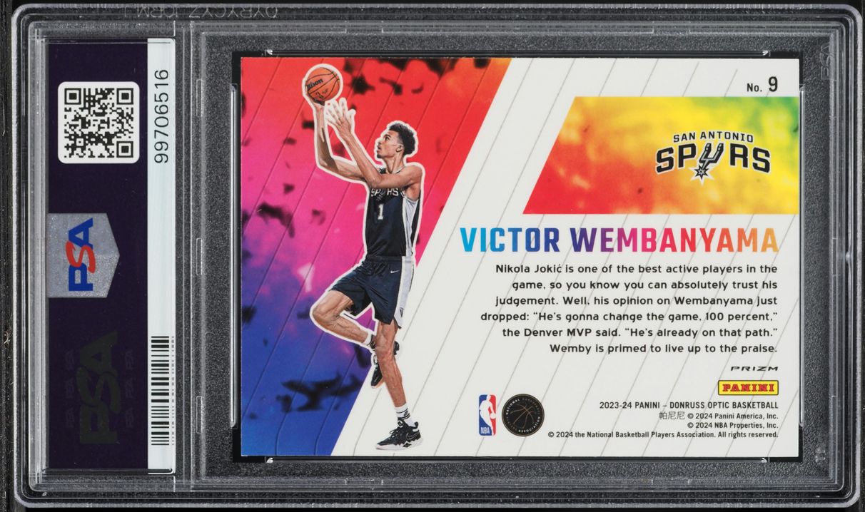 2023 Donruss Optic Phazes Victor Wembanyama ROOKIE #9 PSA 10 GEM MINT