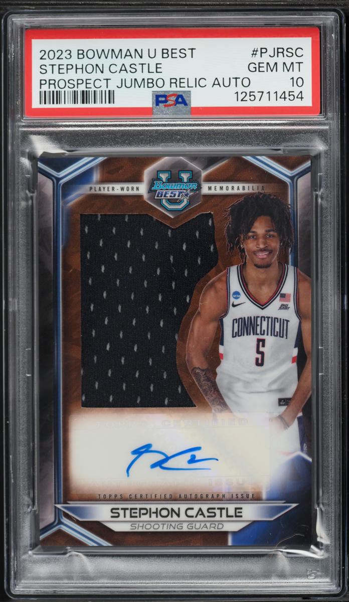 2023 Bowman University Best Stephon Castle ROOKIE PATCH AUTO #PJR-SC PSA 10 GEM MINT