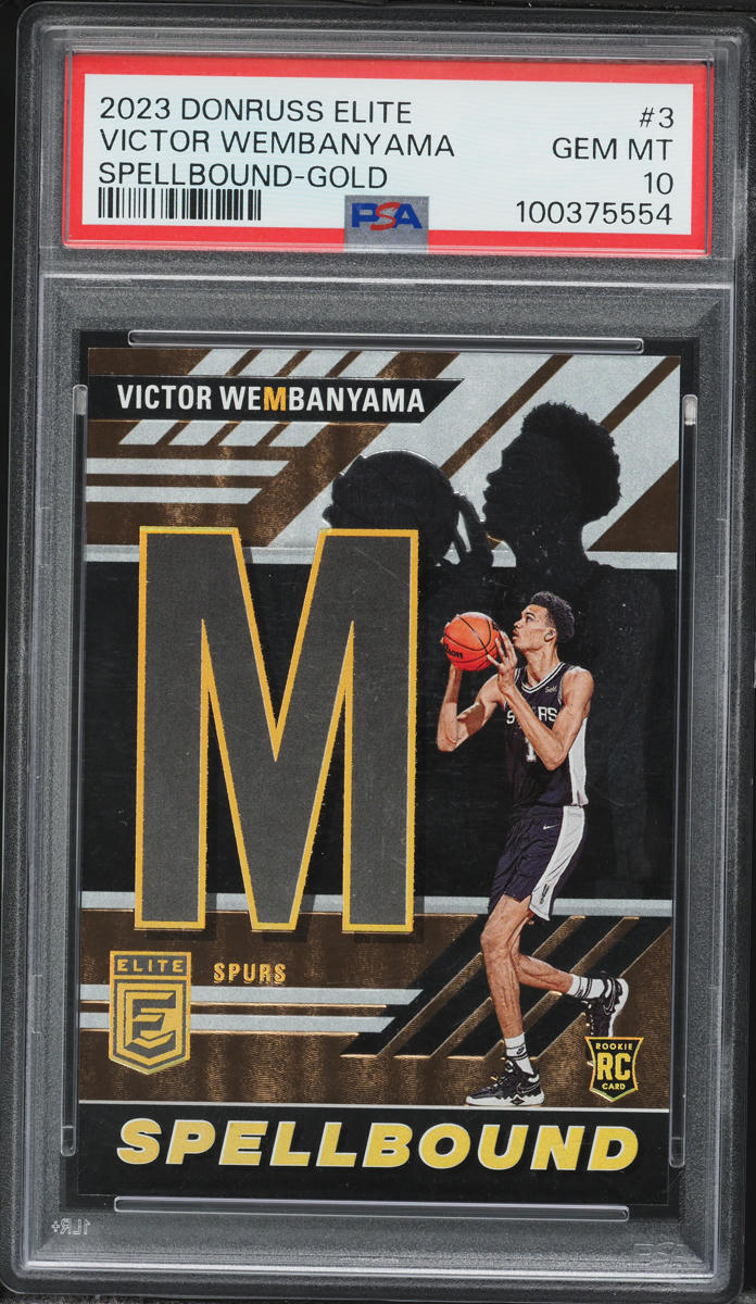 2023 Donruss Elite Spellbound Gold Victor Wembanyama ROOKIE /10 #3 PSA 10 GEM MINT