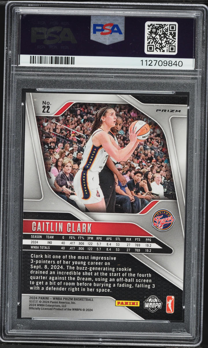 2024 Panini Prizm WNBA Logo Caitlin Clark ROOKIE #22 PSA 9 MINT