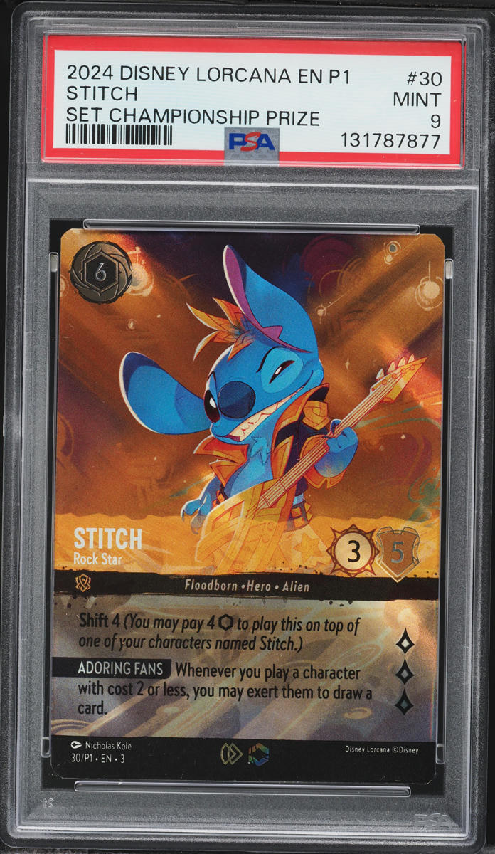 2024 Disney Lorcana Promo Set Championship Prize Stitch Rock Star #30 PSA 9 MINT