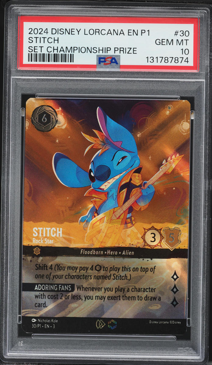 2024 Disney Lorcana Promo Set Championship Prize Stitch Rock Star #30 PSA 10 GEM MINT