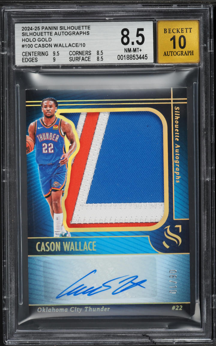 2024 Panini Silhouette Holo Gold Cason Wallace PATCH AUTO /10 #SIL-CWA BGS 8.5 NM-MT+