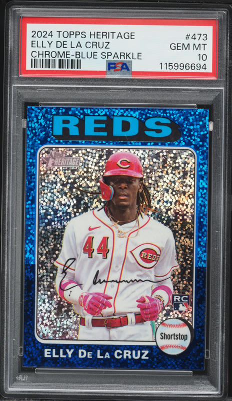 2024 Topps Heritage Chrome Blue Sparkle Elly De La Cruz ROOKIE