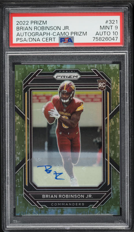 2022 Panini Prizm Camo Brian Robinson Jr ROOKIE AUTO DNA 10 /25