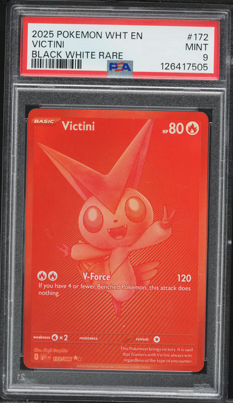 2025 Pokemon Scarlet & Violet White Flare BWR Victini #172 PSA 9 MINT