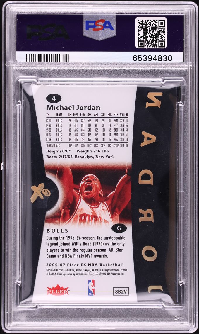 2006 Fleer E-X Michael Jordan #4 PSA 9 MINT
