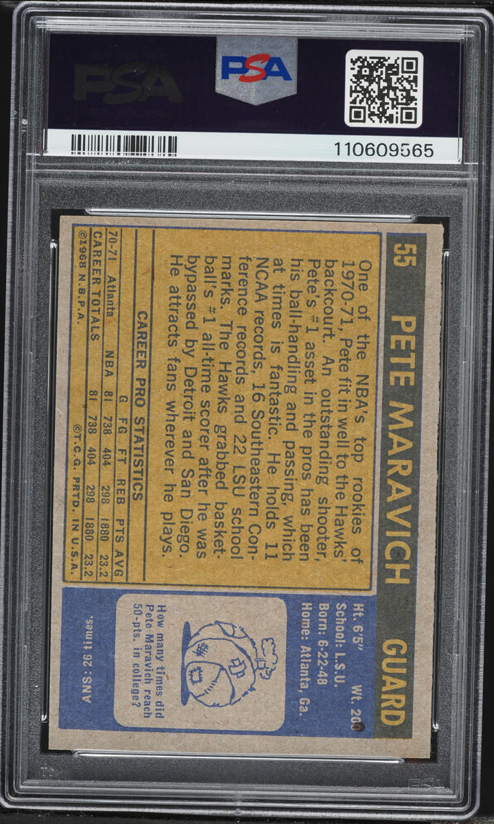 1971 Topps Basketball Pete Maravich #55 PSA 8 NM-MT