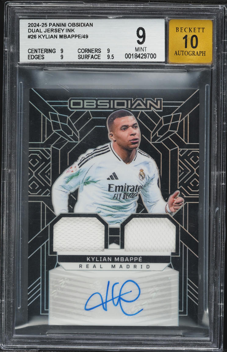2024 Panini Obsidian Dual Jersey Ink Kylian Mbappe PATCH AUTO /49 
