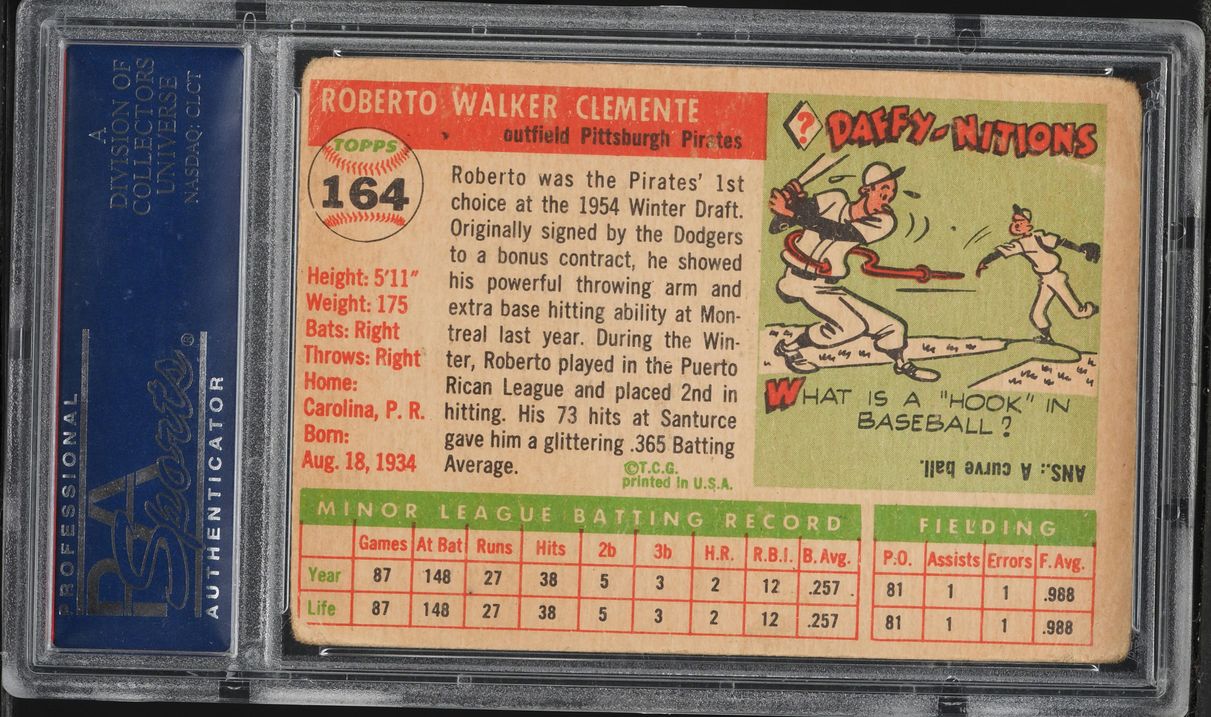 1955 Topps Roberto Clemente #164 PSA 2 GD