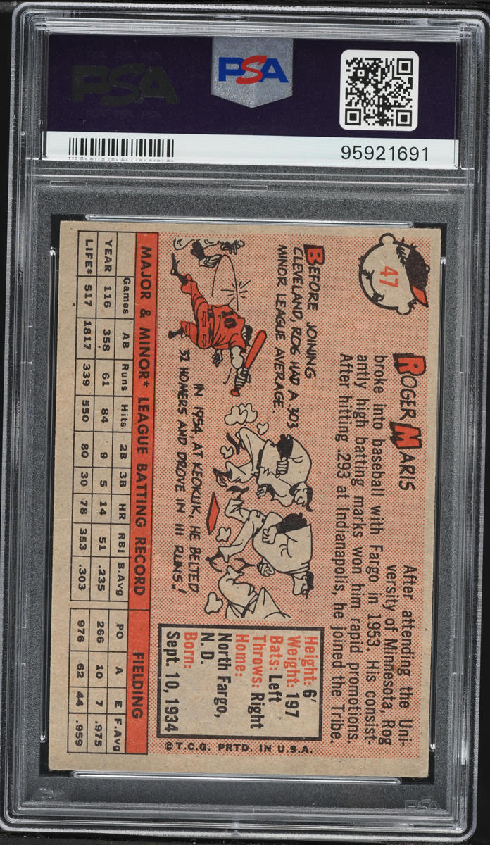 1958 Topps Roger Maris ROOKIE #47 PSA 5 EX