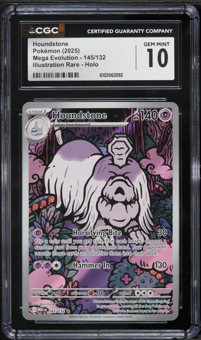 2025 Pokemon Mega Evolution IR Houndstone #145 CGC 10 GEM MINT on Fanatics  Collect