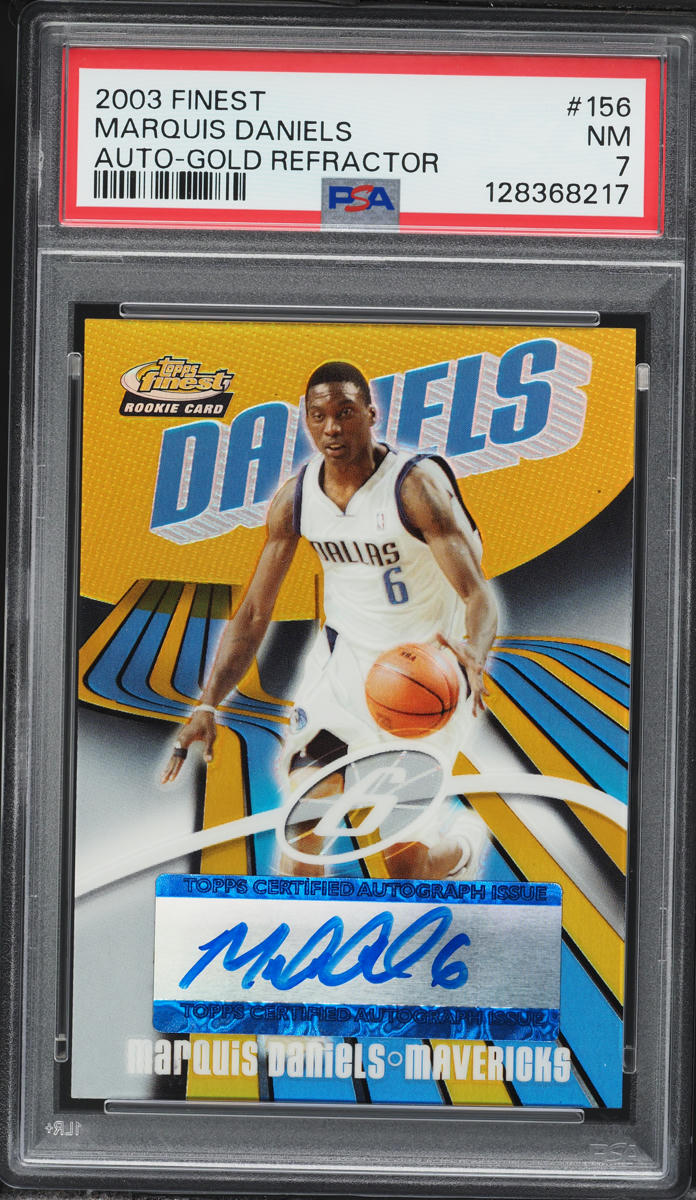 2003 Finest Gold Refractor Marquis Daniels ROOKIE AUTO 1/25#156 PSA 7 NRMT