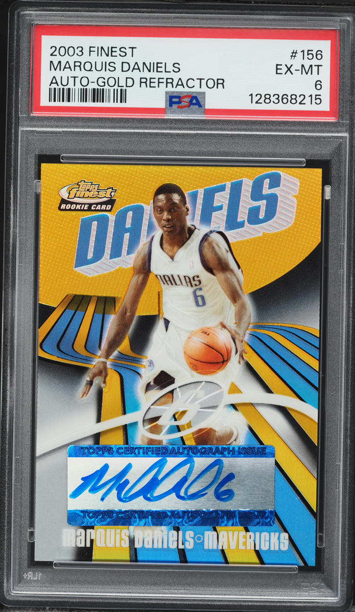 2003 Finest Gold Refractor Marquis Daniels ROOKIE AUTO /25 #156 PSA 6 EXMT