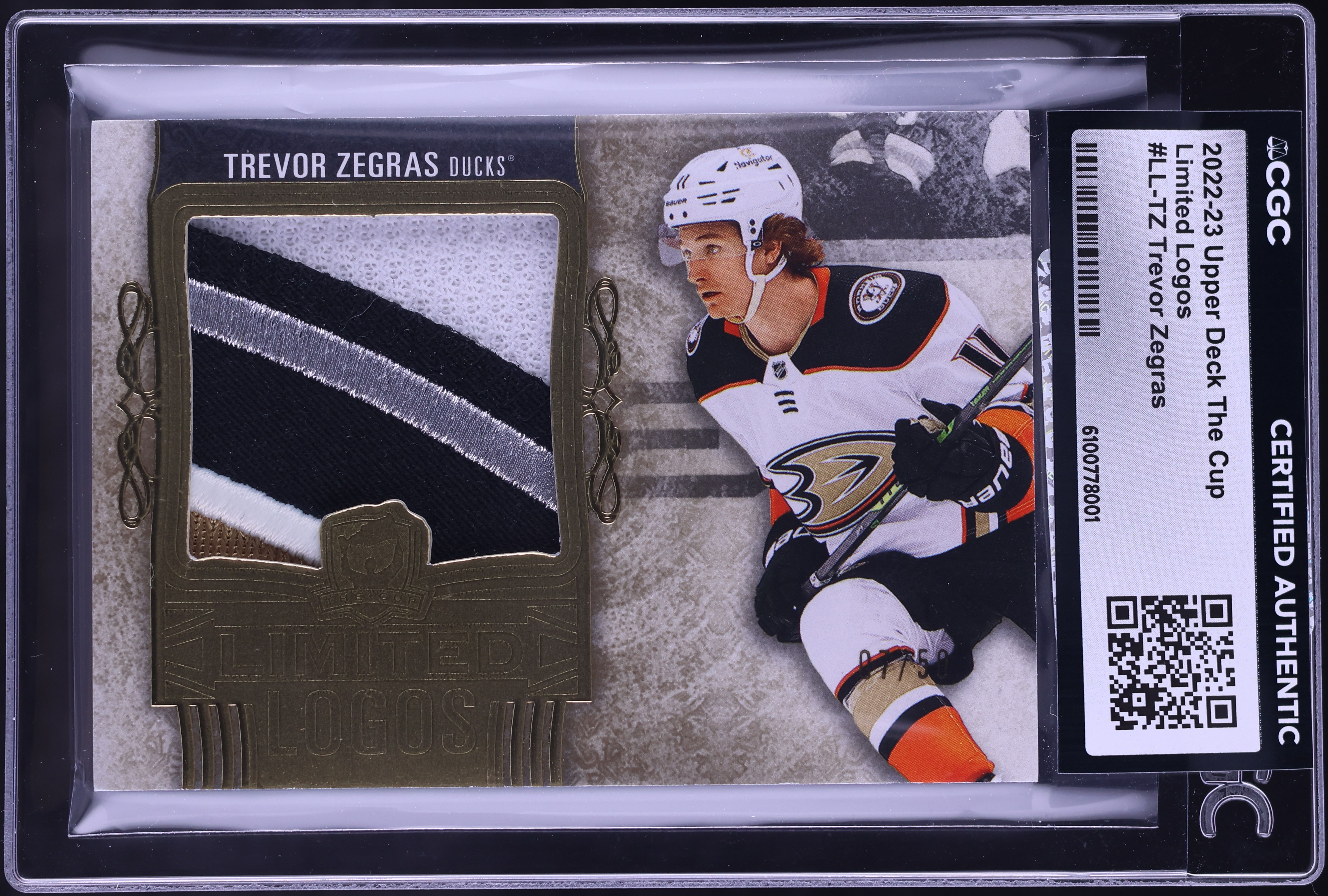 2022 Upper Deck The Cup Limited Logos Trevor Zegras PATCH /50 #LL