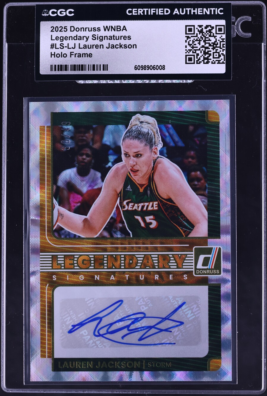 2025 Donruss WNBA Legendary Signatures Holo Frame Lauren Jackson AUTO /49 #LS-LJ CGC AUTH