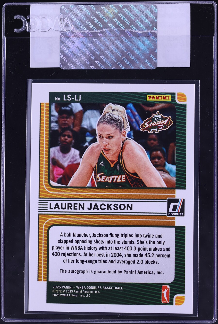 2025 Donruss WNBA Legendary Signatures Holo Frame Lauren Jackson AUTO /49 #LS-LJ CGC AUTH