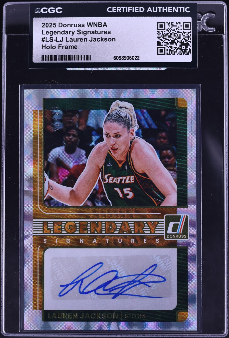 2025 Donruss WNBA Legendary Signatures Holo Frame Lauren Jackson AUTO /49 #LS-LJ CGC AUTH