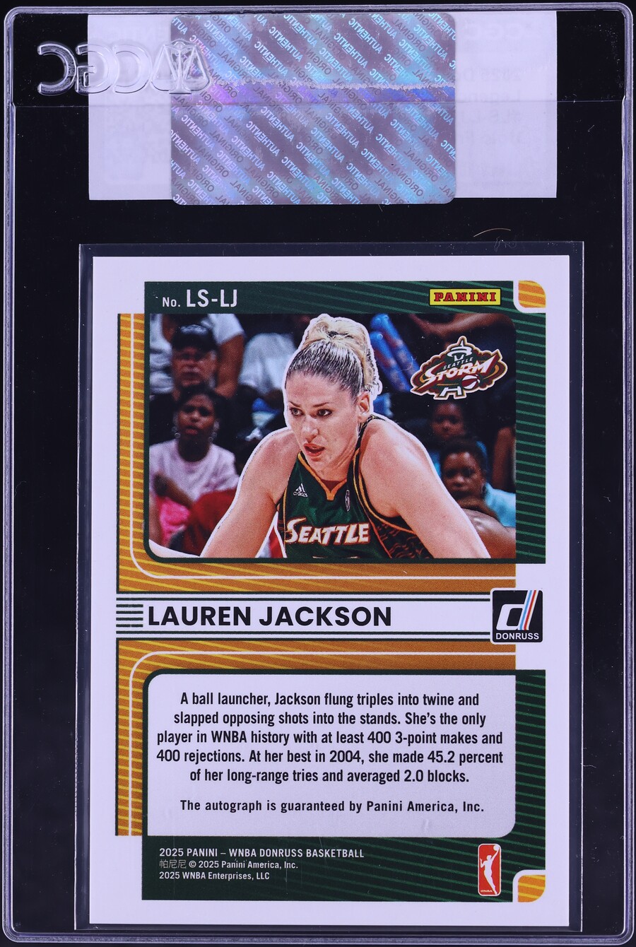 2025 Donruss WNBA Legendary Signatures Holo Frame Lauren Jackson AUTO /49 #LS-LJ CGC AUTH