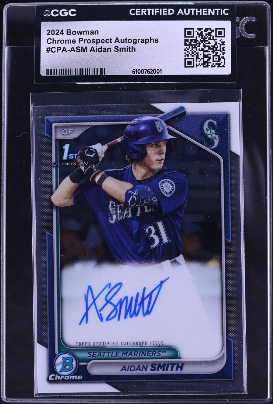 2024 Bowman Chrome Aidan Smith PROSPECT AUTO #CPA-ASM CGC AUTH