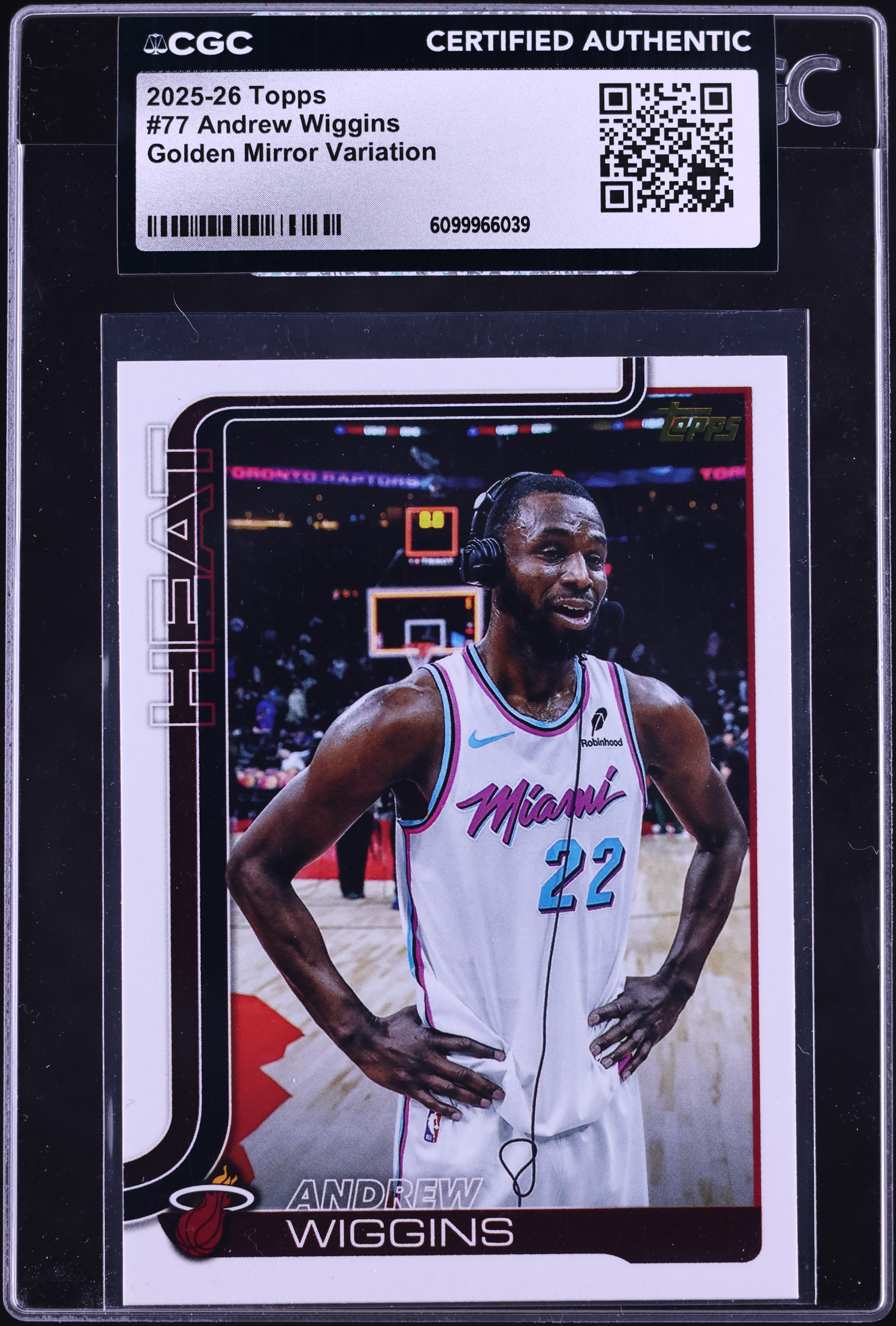 2025 Topps Golden Mirror Variation Andrew Wiggins #77 CGC AUTH on
