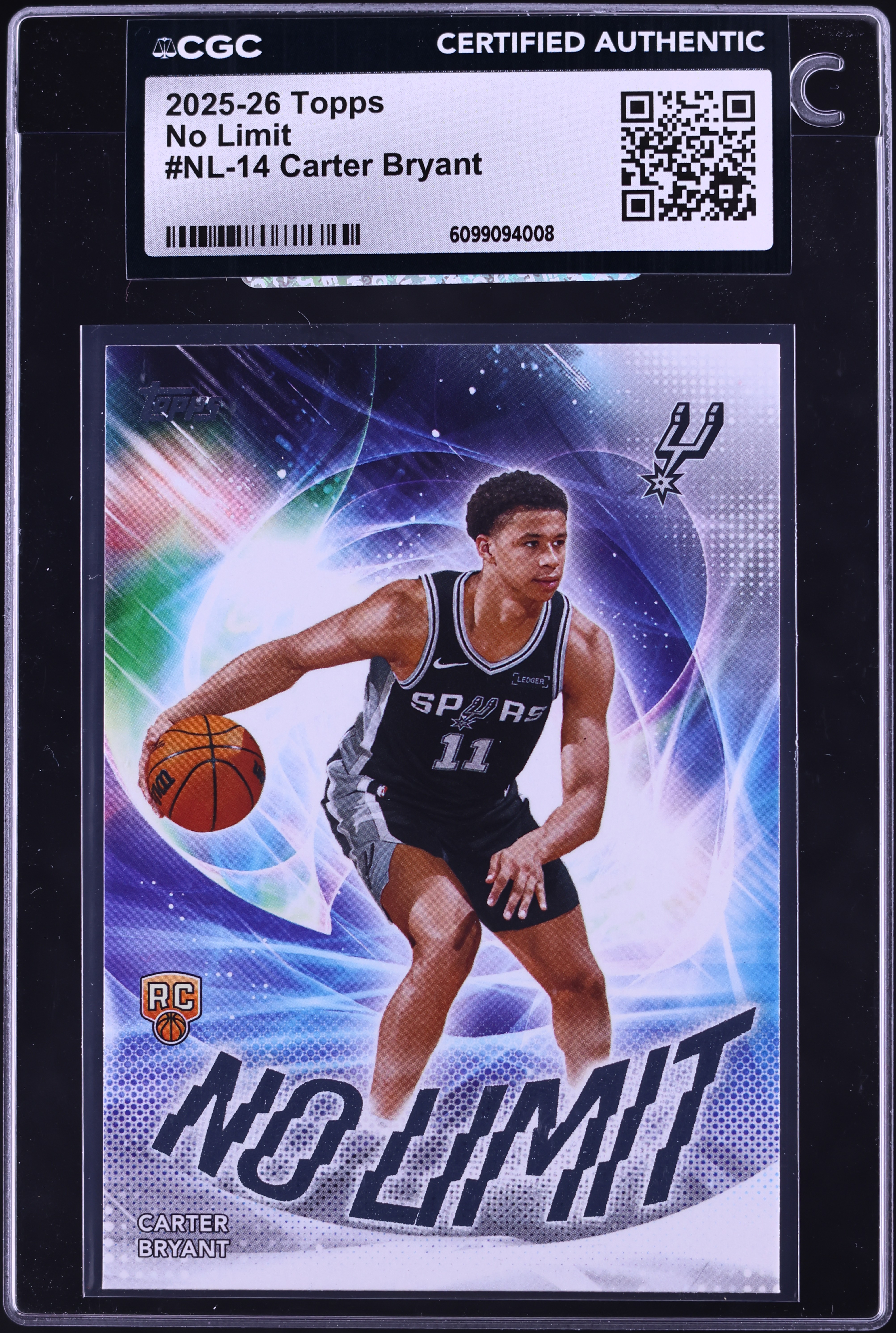 2025 Topps No Limit Carter Bryant ROOKIE #NL-14 CGC AUTH on 