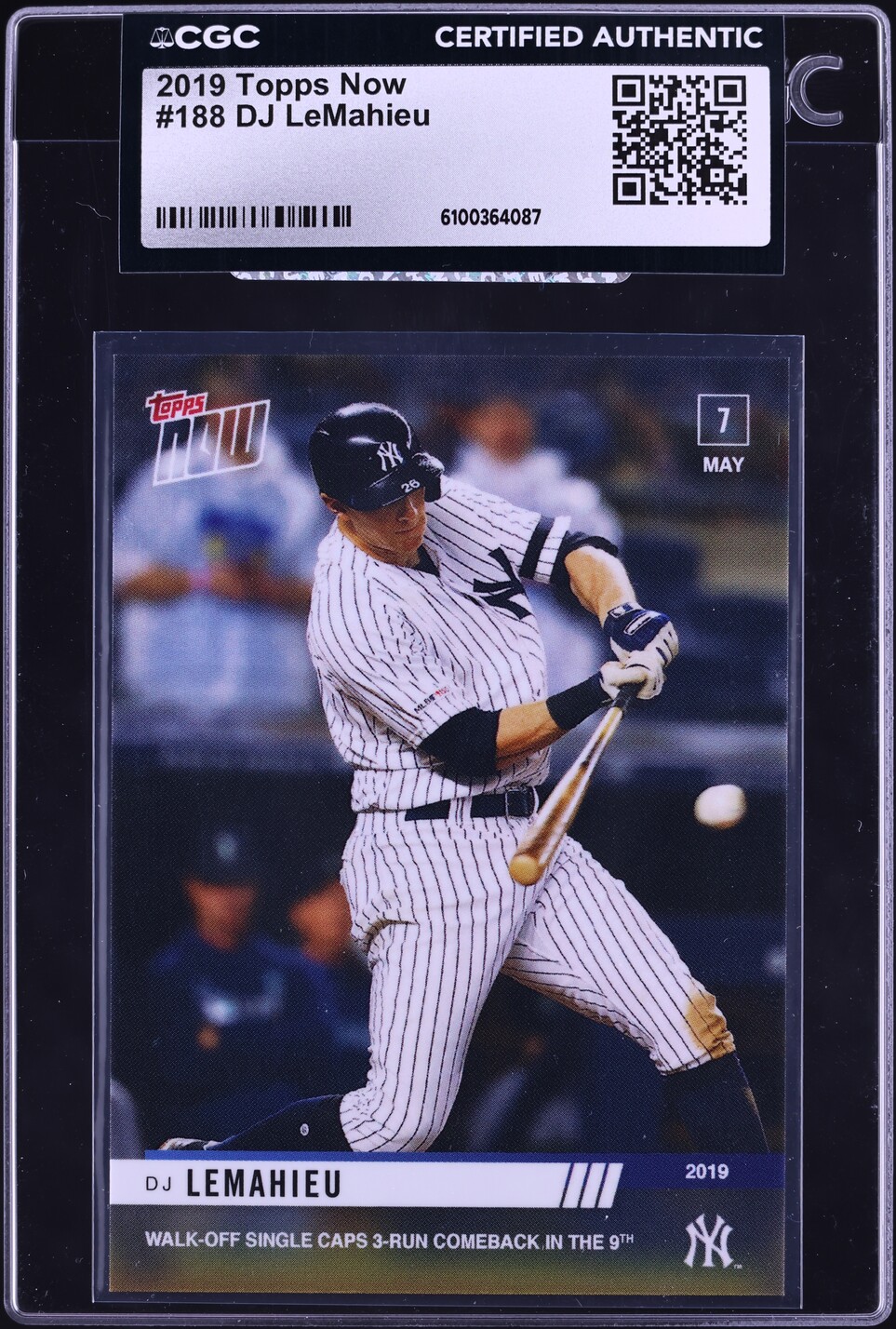 2019 Topps Now DJ LeMahieu #188 CGC AUTH