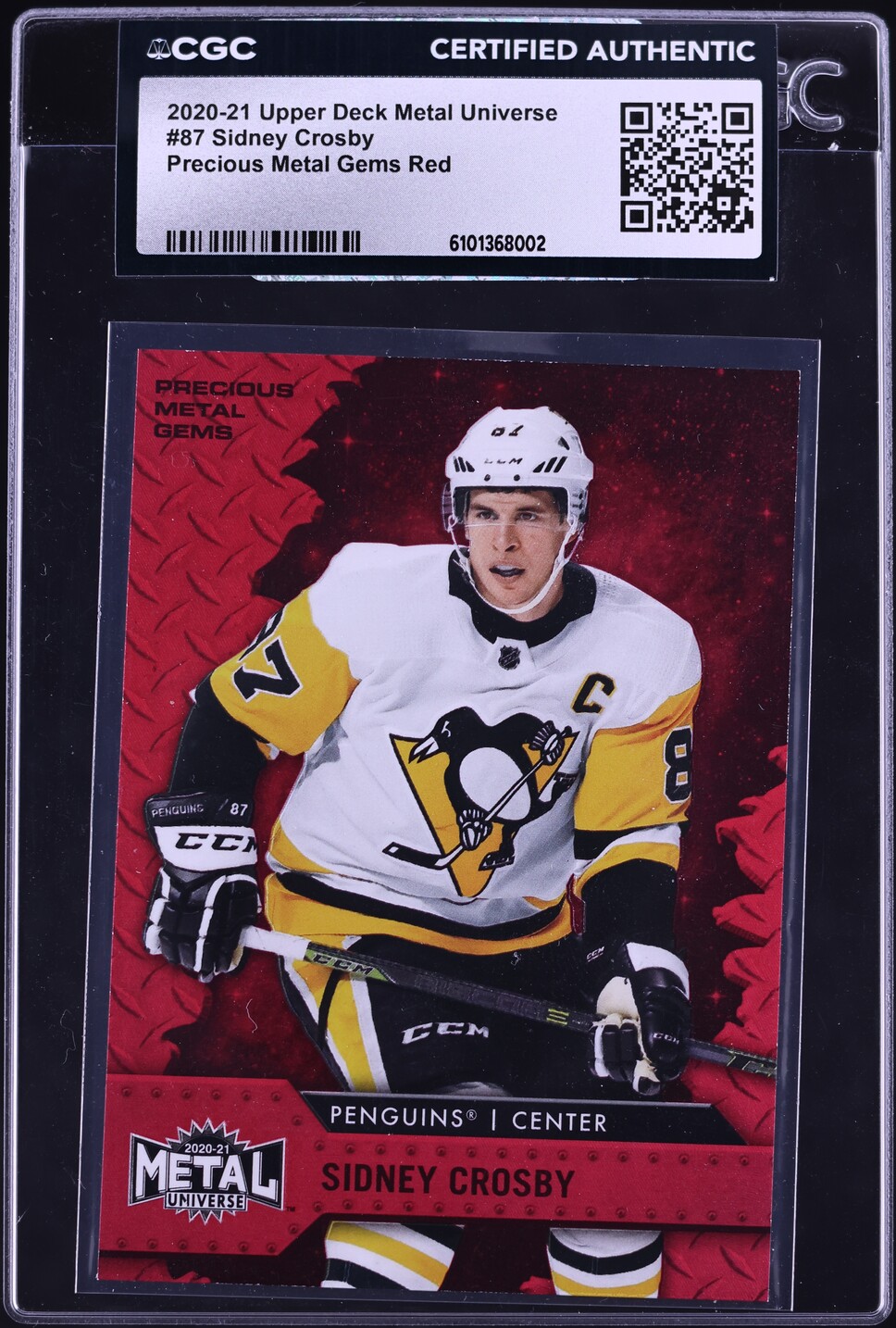 2020 Upper Deck Metal Universe Precious Metal Gems Red Sidney Crosby /100 #87 CGC AUTH