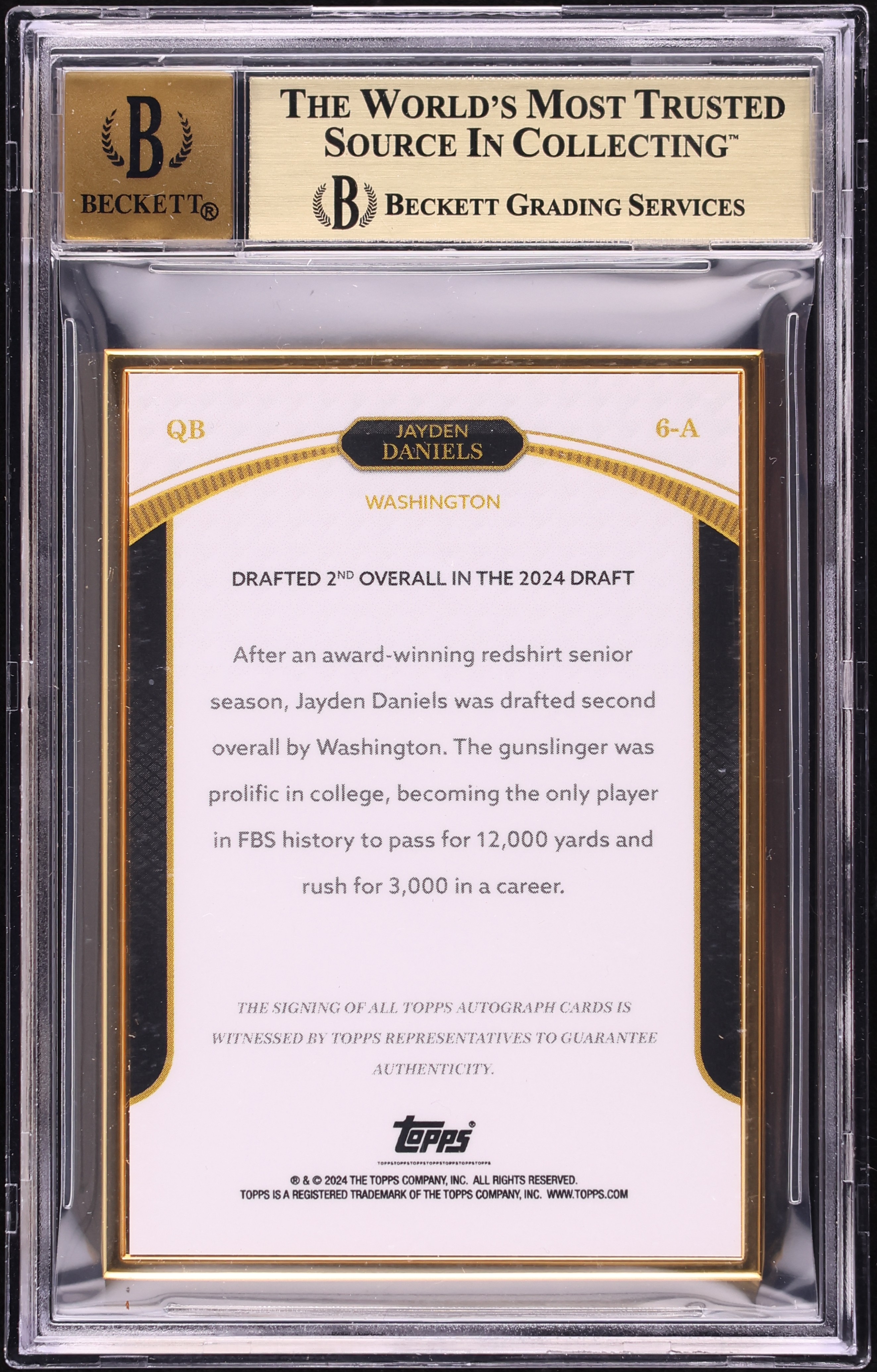 2024 Topps Now Jayden Daniels 5 TD's #16 Rookie Card  TCC Graded Gem Mint  10 Jaden Mcdaniels Anthony Edwards