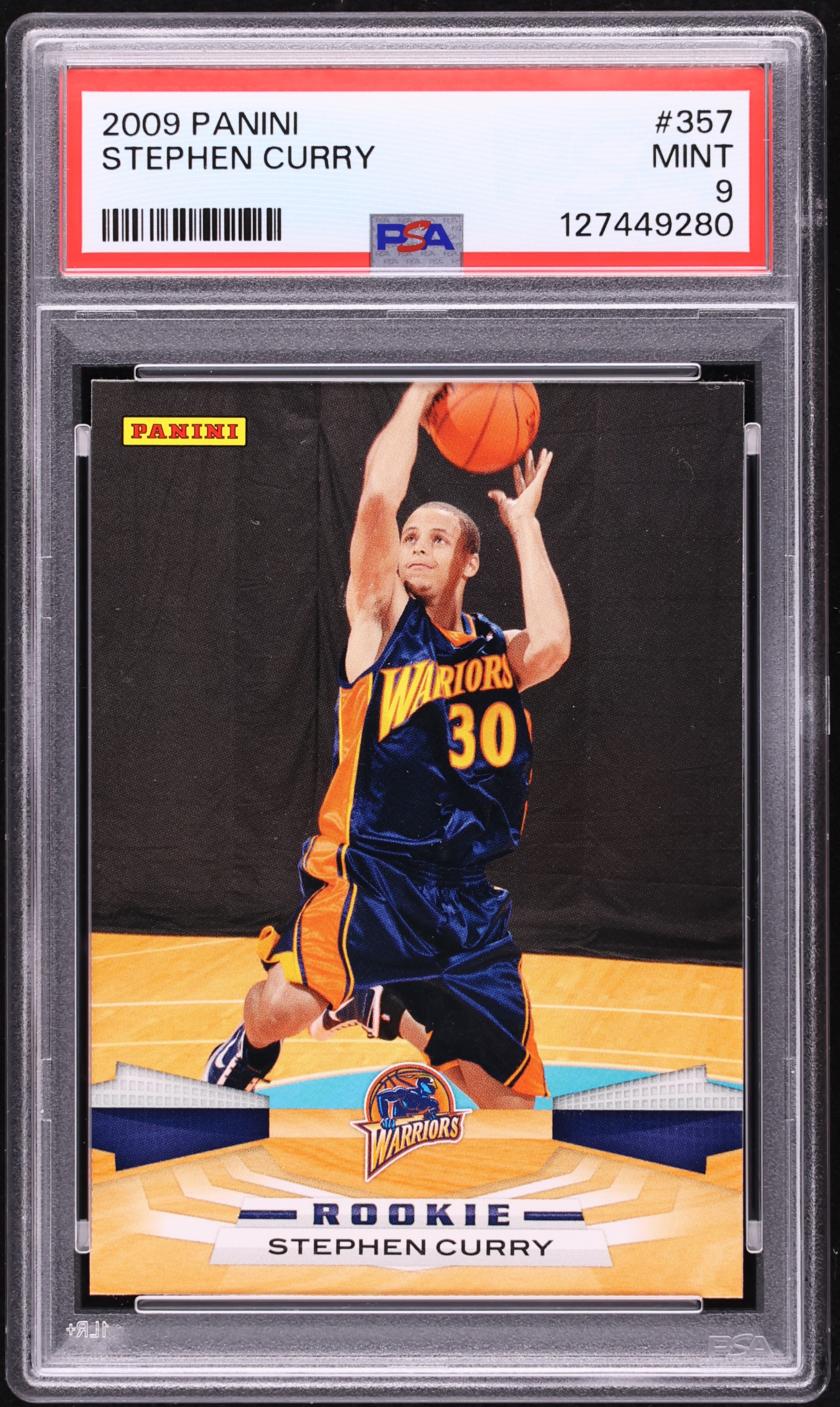 2009 Panini Basketball Stephen Curry ROOKIE #357 PSA 9 MINT on