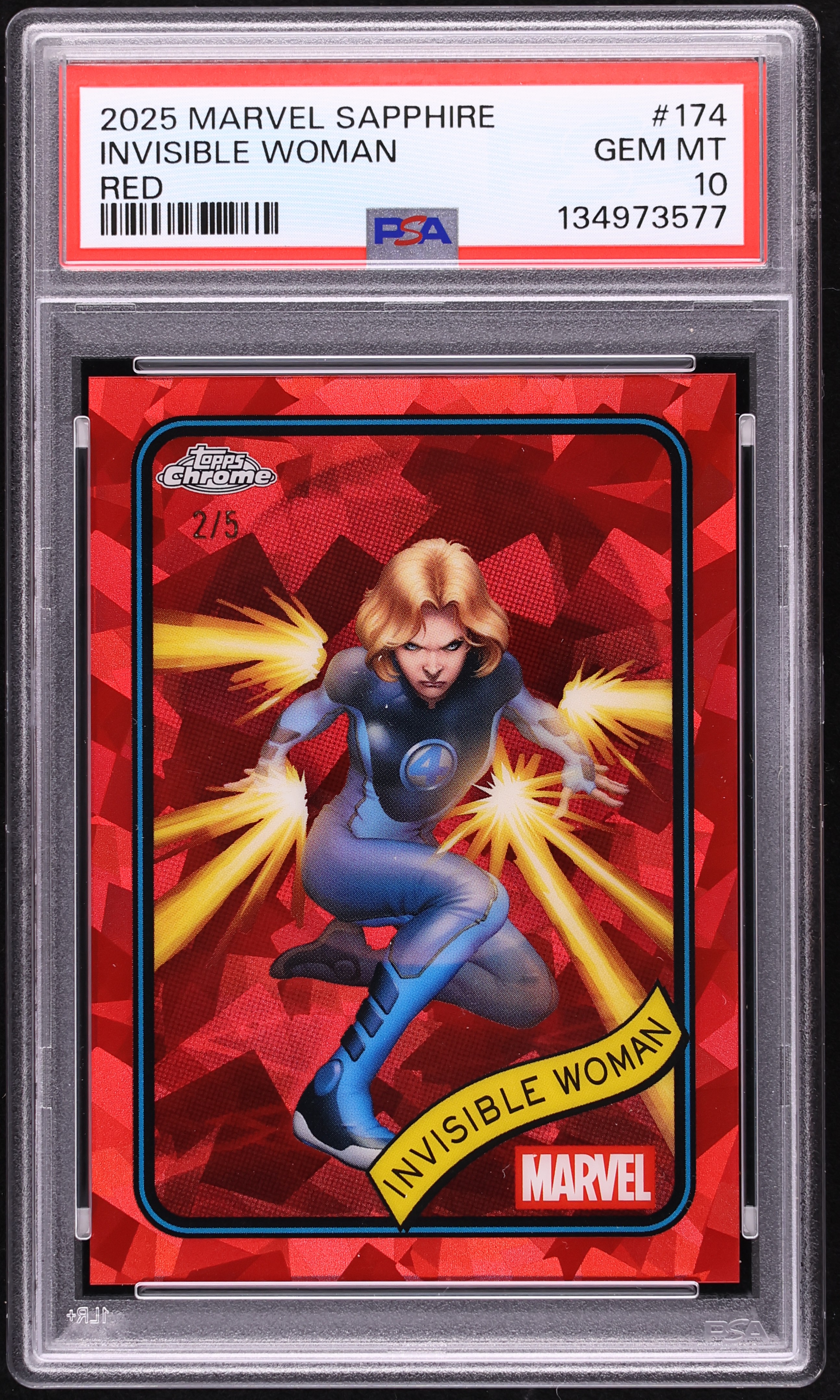 2025 Topps Chrome Marvel Sapphire Edition Red Invisible Woman /5 