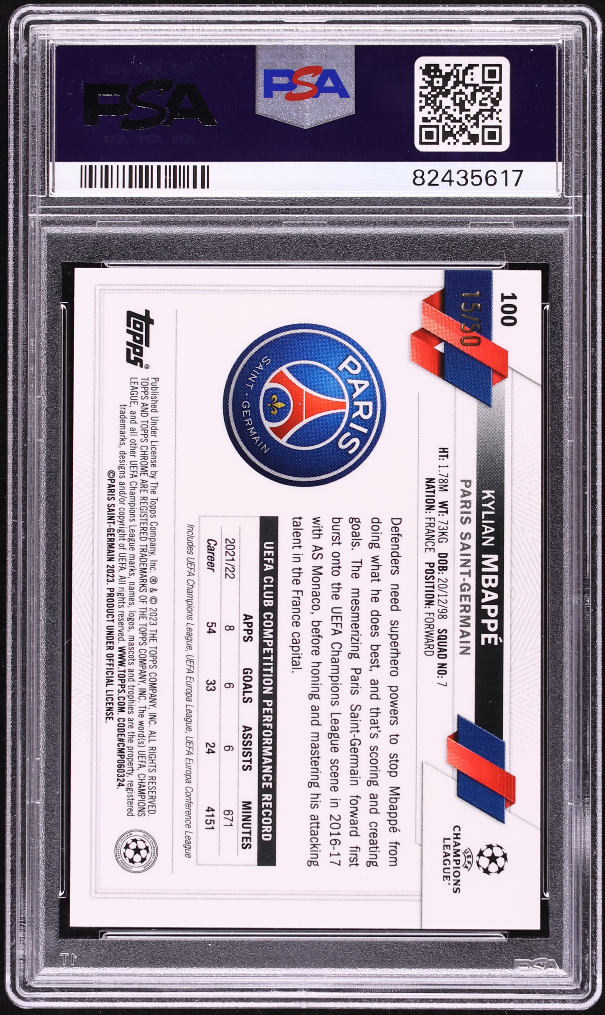 PSA10 GEM MINT 25枚限定 mbappe topps finest PSA10 GEM MINT 25枚限定 mbappe topps finest