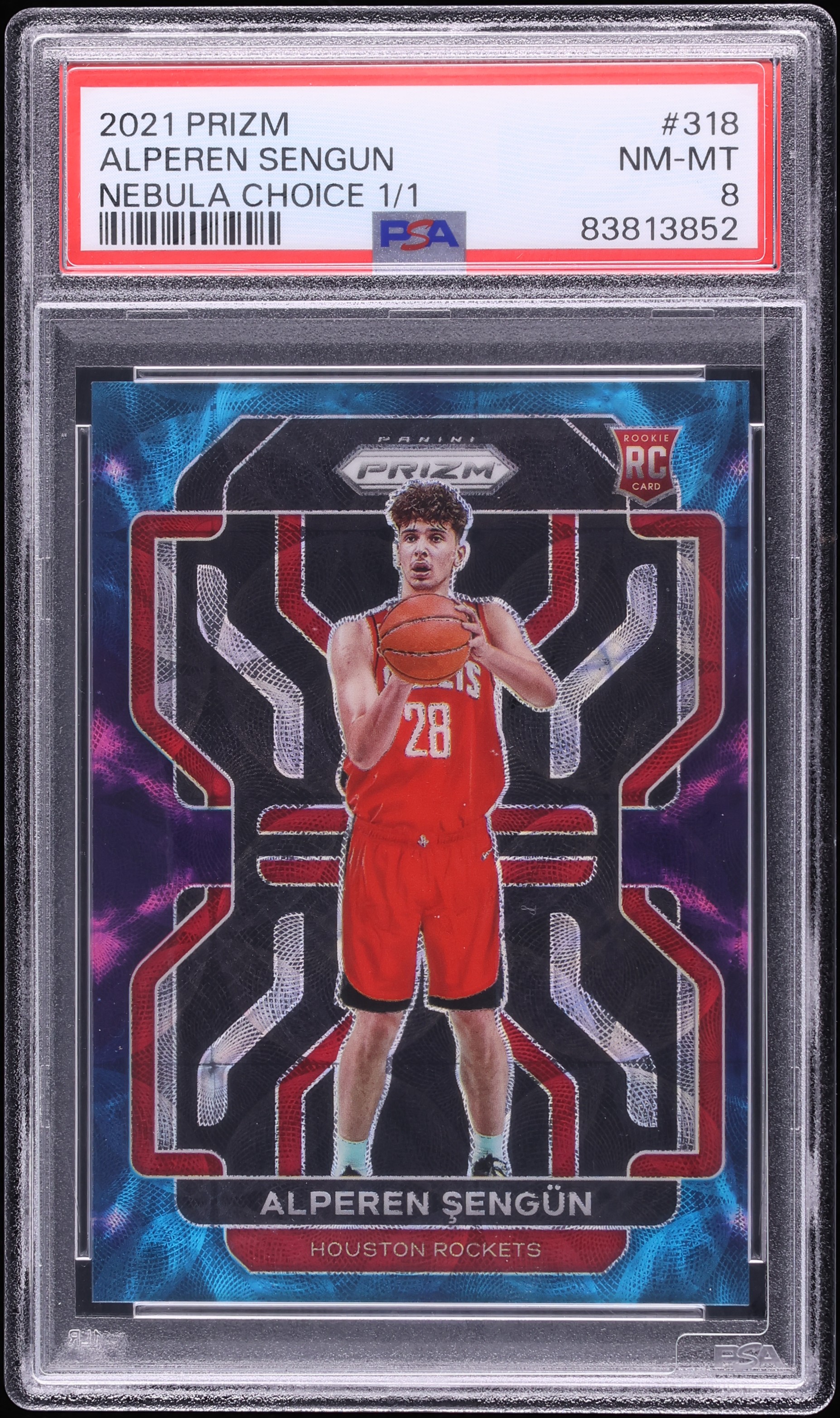 2021 Panini Prizm Nebula Choice Alperen Sengun ROOKIE 1/1 #318 PSA