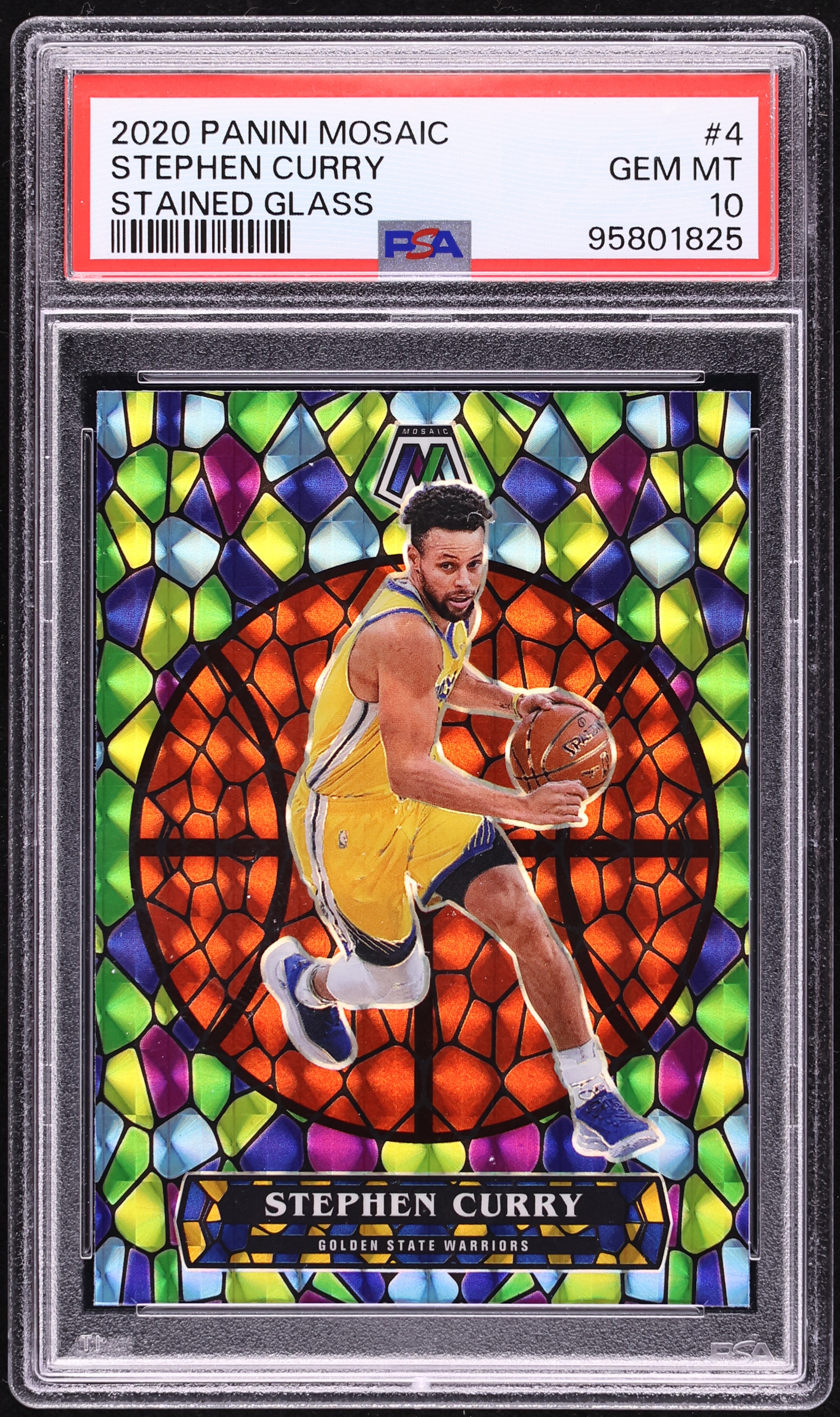 2020 Panini Mosaic Stained Glass Stephen Curry #4 PSA 10 GEM MINT