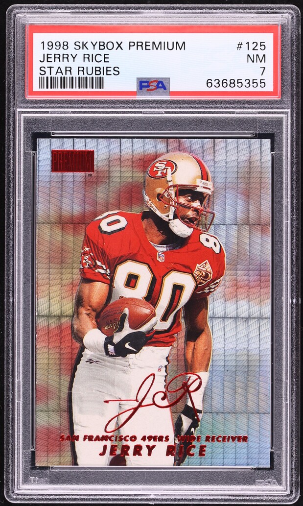 1998 Skybox Premium Star Rubies Jerry Rice /50 #125 PSA 7 NRMT