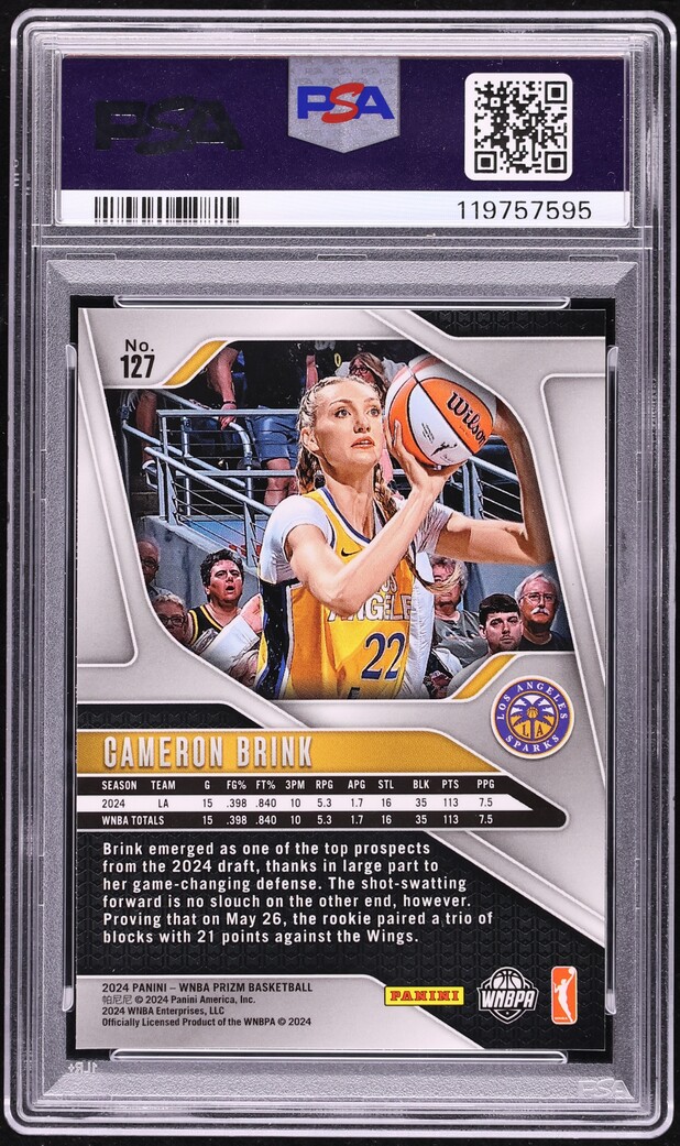 2024 Panini Prizm WNBA Ice Cameron Brink ROOKIE #127 PSA 10 GEM MINT