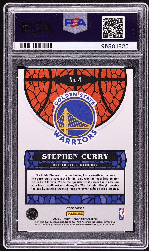 2020 Panini Mosaic Stained Glass Stephen Curry #4 PSA 10 GEM MINT