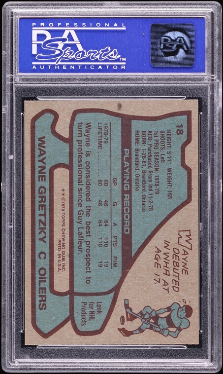1979 Topps Hockey Wayne Gretzky ROOKIE #18 PSA 8 NM-MT
