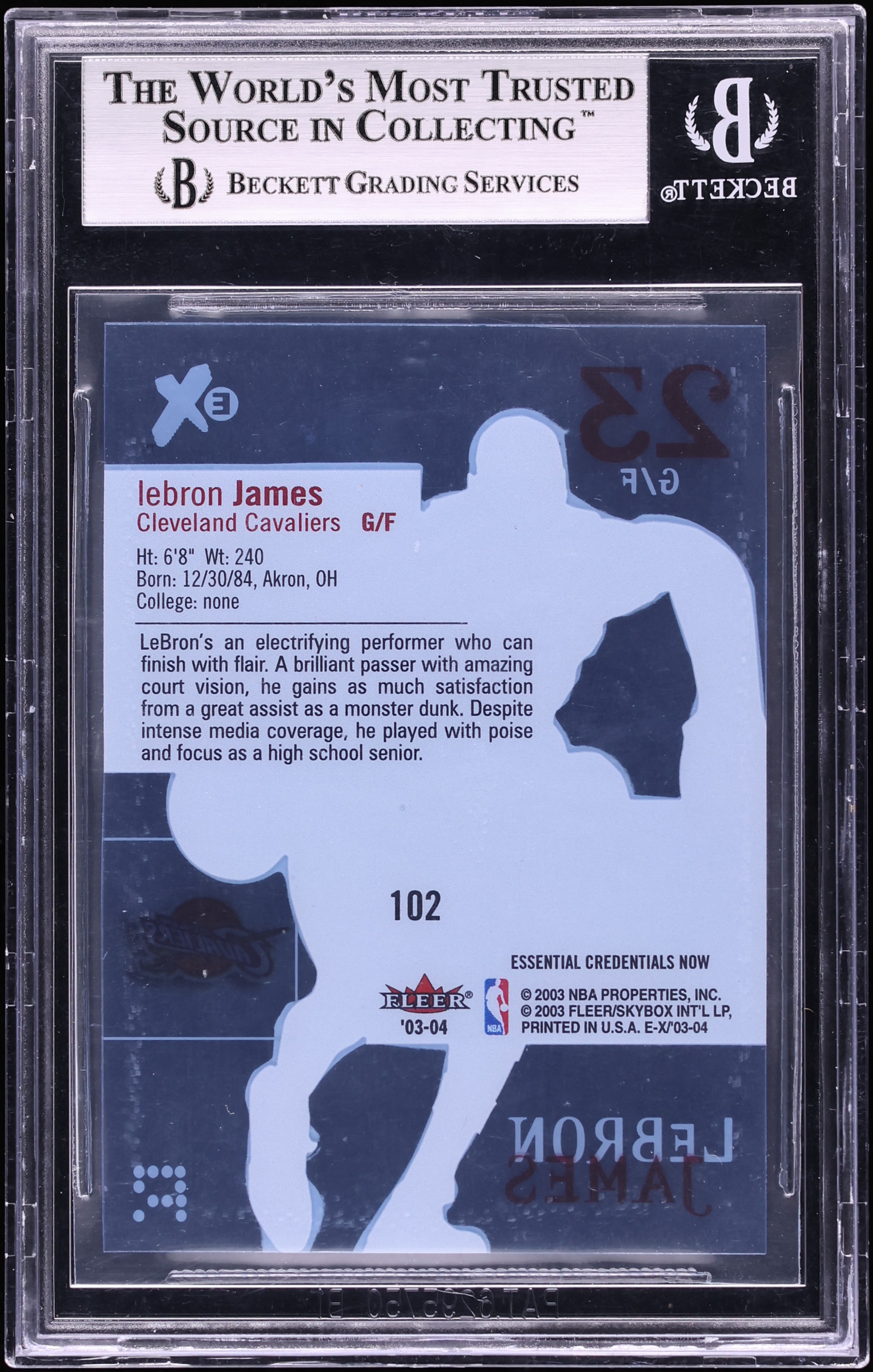 LeBRON JAMES　専用のため購入不可 2003 Fleer E-X Essential Credentials Now LeBron James ROOKIE /102