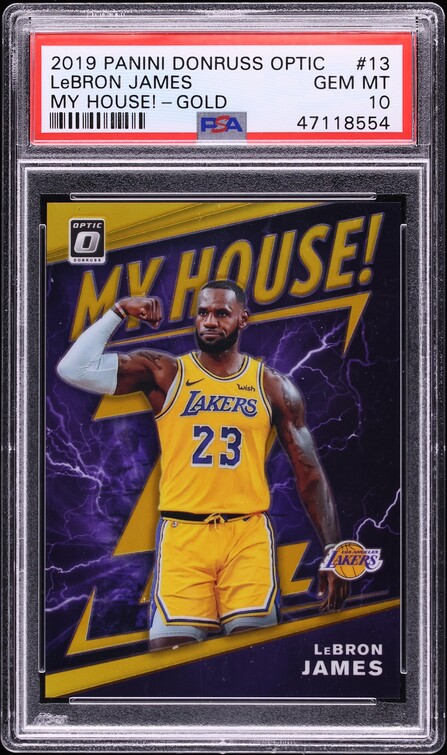 2019 Panini Donruss Optic My House! Gold Lebron James /10 #13 PSA 10 GEM MINT