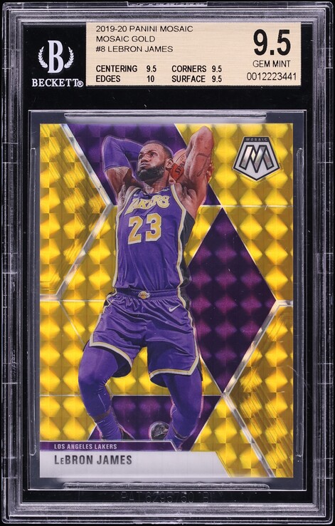 2019 Panini Mosaic Gold LeBron James /10 #8 BGS 9.5 GEM MINT