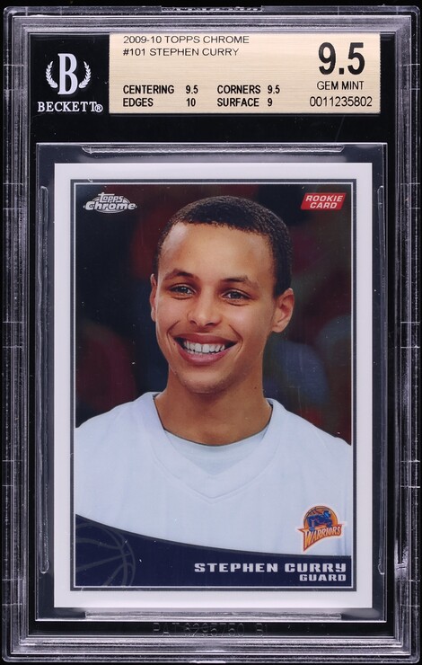 2009 Topps Chrome Stephen Curry ROOKIE /999 #101 BGS 9.5 GEM MINT