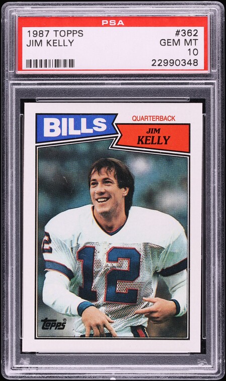 1987 Topps Football Jim Kelly ROOKIE #362 PSA 10 GEM MINT on